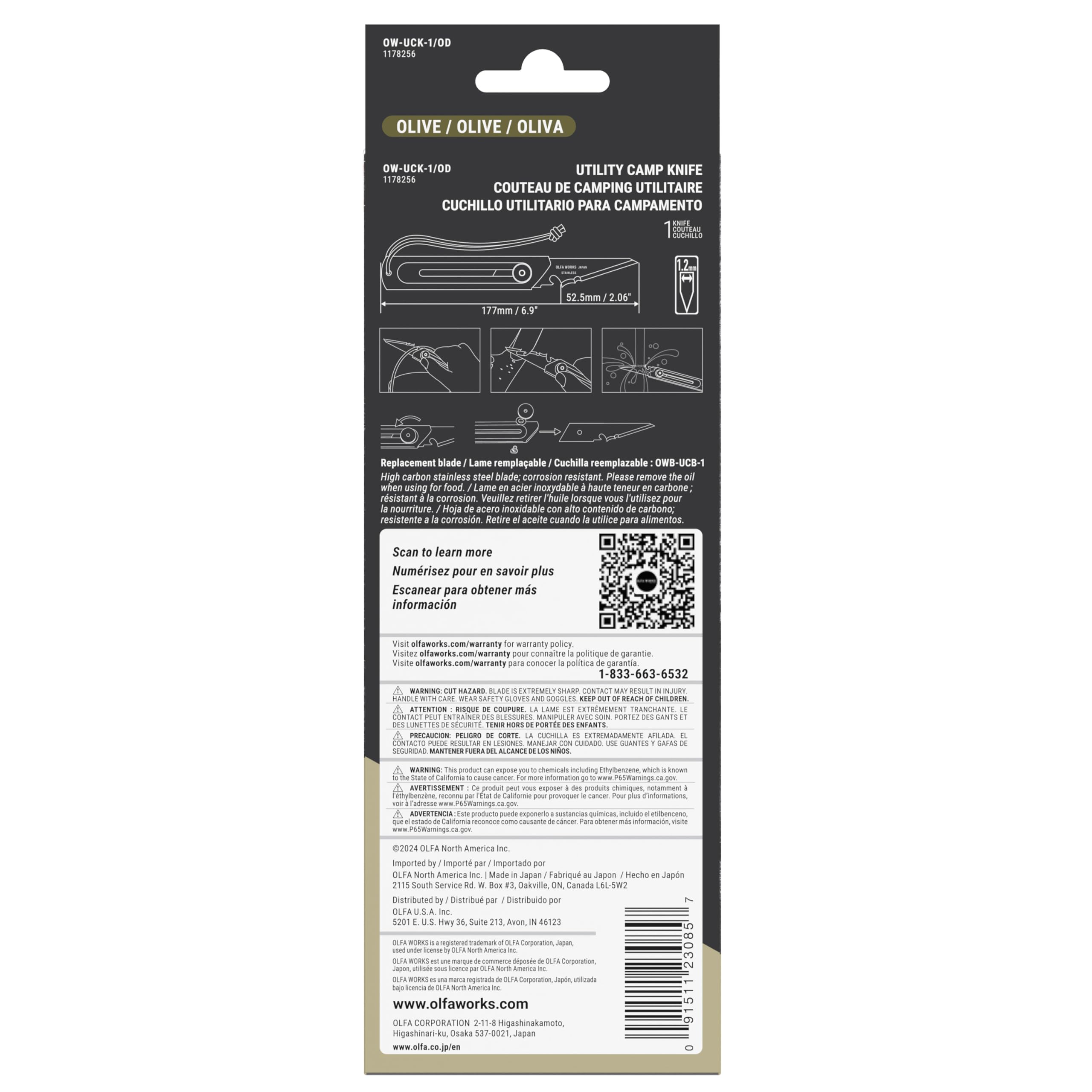OLFA WORKS OW-UCK-1/SB Utility Camp Knife